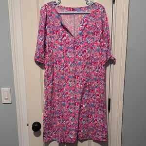 Floral Pink and Blue Dress